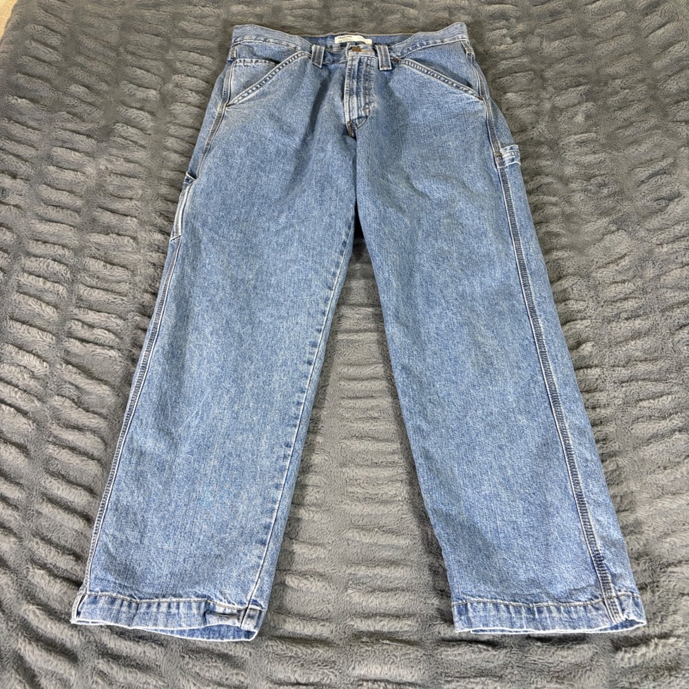 Signature by Levi Strauss Mens Carpenter Jeans Light Wash Blue 32x28 91600-7511